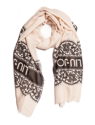 Szal damski 5F3147 T0300 Kremowy