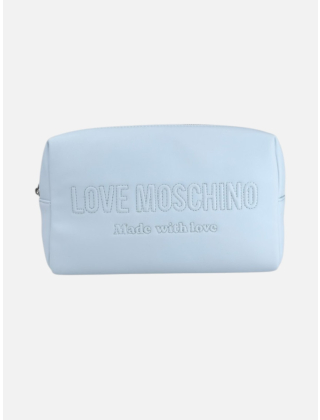 Love Moschino Kosmetyczka damska Niebieski, Imitacja skóry, JC5300PP1OLE0
