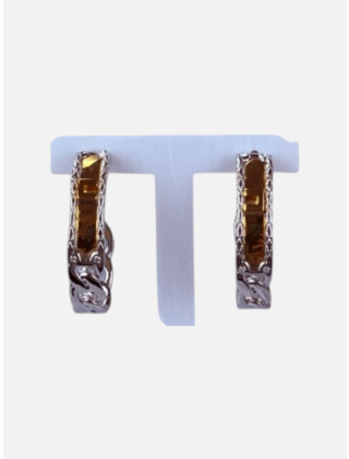 Elisabetta Franchi Kolczyki damskie Szary/Srebrny, Metal, OR38A51