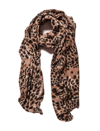 Szal damski 2F3148 T0300 Brązowy