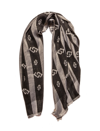 Chusta damska 2F3075 T0300 Szary/Srebrny