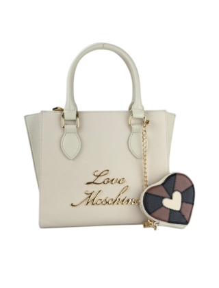 Love Moschino Torebka damska Kremowy, Skóra naturalna, JC4274PP0OK10