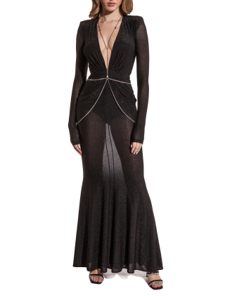 Sukienka wieczorowa AB63042EF, Czarny