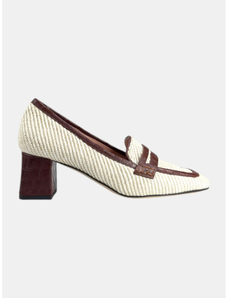 Loafersy damskie SA10115M1OTN110A, Kremowy