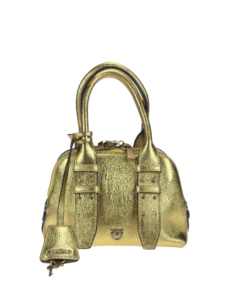 Torebka damska Bowling Zip Mini 105333 A2H2 Żółty/Złoty