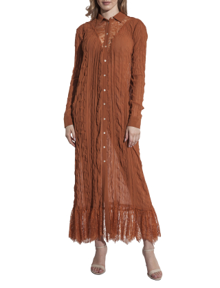 Sukienka koktajlowa 105005 A2CP Brązowy