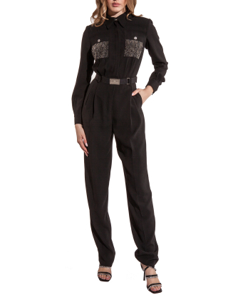 Kombinezon damski TU01942EF, Czarny