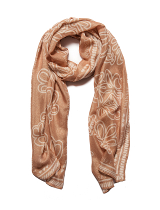 Szal damski 251LL5BDD Beżowy