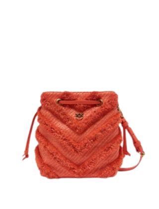 Torebka damska Mini Raffia Bucket 104303 A2CD Pomarańczowy