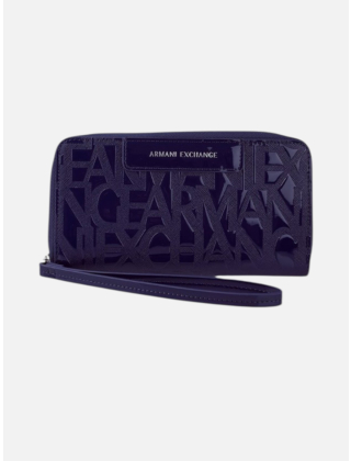 Armani Exchange Portfel damski Granatowy, Imitacja skóry, XW001606AF17290
