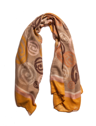 Chusta damska 2F3139 T0300 Żółty/Złoty