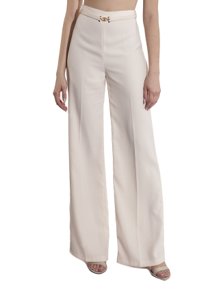 Spodnie damskie PA05342E2 Kremowy