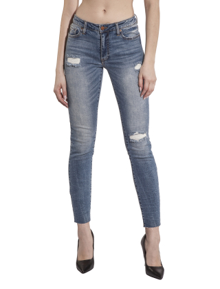 Jeansy damskie 3DYJ01 Y15FZ Niebieski