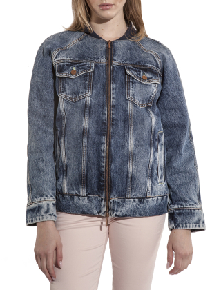 Kurtka damska 3DYB63 Y16EZ Niebieski