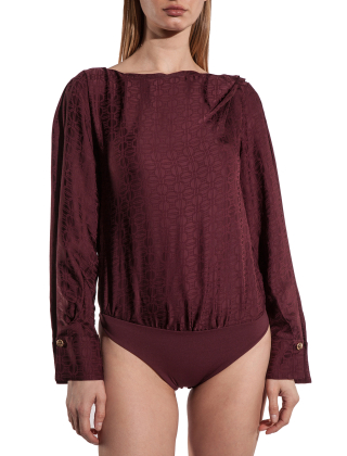 Elisabetta Franchi Body damskie Rozmiar: XS, Bordowy, CB01047E2