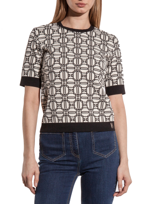 Elisabetta Franchi Sweter damski Rozmiar: XXL, Kremowy, MK19B47E2