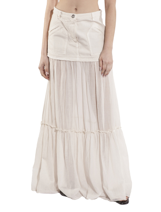 Spódnica 105252 A2MI Kremowy