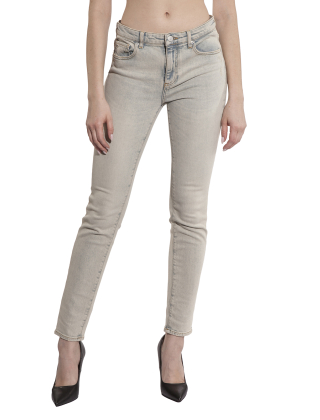 Jeansy damskie 3RYJ01 Y1NGZ Szary/Srebrny