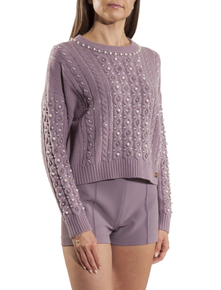 Sweter damski MK19B37E2 Fioletowy