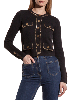 Elisabetta Franchi Sweter damski Rozmiar: XXL, Czarny, MK63B46E2