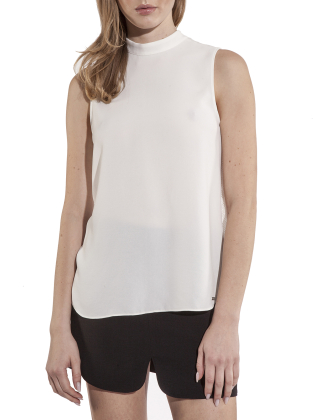 Top damski 3DYH22 YN1QZ Kremowy