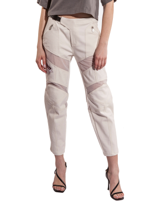 Jeansy damskie 105235 A2M9 Beżowy