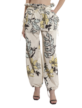 Spodnie damskie 104933 A2GX Kremowy