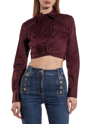 Elisabetta Franchi Koszula damska Rozmiar: XS, Bordowy, CAT7246E2