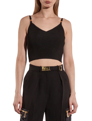 Elisabetta Franchi Top damski Rozmiar: XXL, Granatowy, TK32M47E2