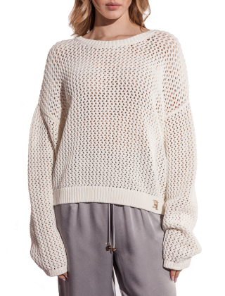 Sweter damski MK46S42EF, Kremowy