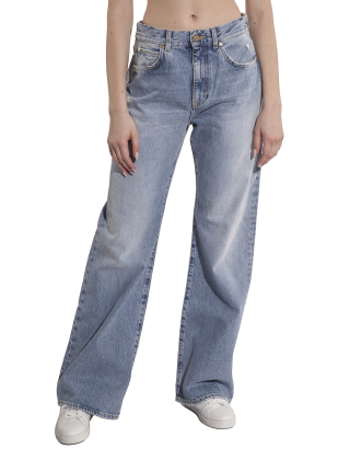 Jeansy damskie 101733 A140 Niebieski