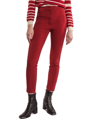 Spodnie damskie 8P0695 A110 Czerwony