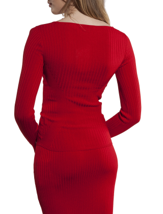 Sweter damski 8K0213 K9J5 Czerwony