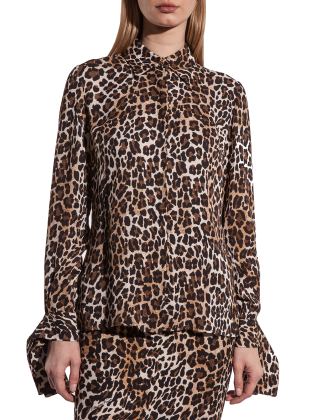 Koszula damska CA09547E2, Brązowy