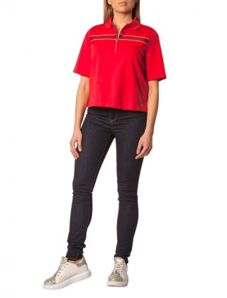 Armani Exchange T-shirt bawełniany 3LYMBK.YJ9GZ
kolor czerwony z kołnierzykiem

