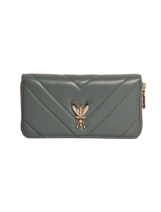 Portfel damski 8Q0018 L004 Szary/Srebrny