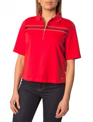 Armani Exchange T-shirt bawełniany 3LYMBK.YJ9GZ
kolor czerwony z kołnierzykiem
